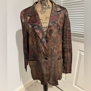 Royal Studio Vintage patterned  Multicolor Women's oversized Blazer size M